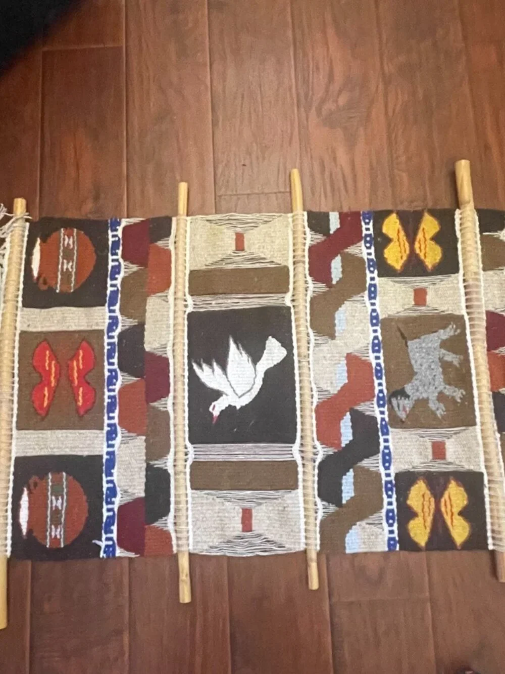 Woven Tapestry Hand-woven Panels Southwestern or Native American Wall Hanging